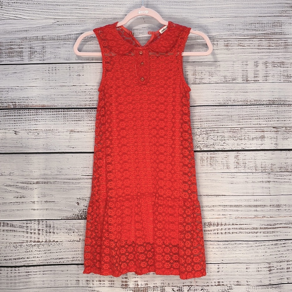 🔥 SALE Girl’s Orange Lace Dress | Size 10-12 Medium